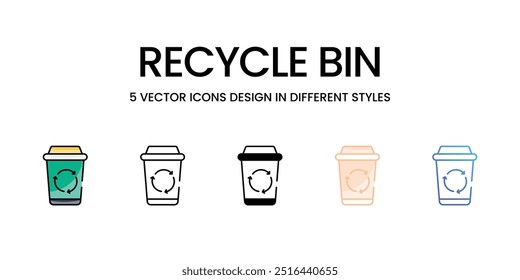 Recycle Bin vector icons set ready to use vector illustration