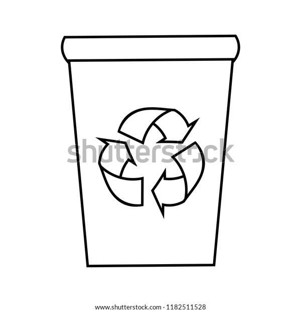 Recycle Bin Vector Illustration Black White Stock Vector (Royalty Free ...