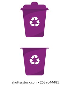 Recycle bin vector illustration. Colorful recycle bin