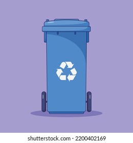 Recycle Bin Vector Illustration. Trash Can. Garbage Can. Flat Cartoon Style Suitable for Web Landing Page, Banner, Flyer, Sticker, Card, Background, T-Shirt, Clip-art