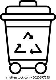 Diseño de iconos de la línea de vectores BIN de reciclaje
