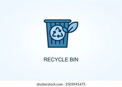 Recycle bin vector or logo sign symbol illustration