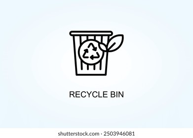 Ilustración De Vector De Papelera De Reciclaje O Símbolo De Logotipo