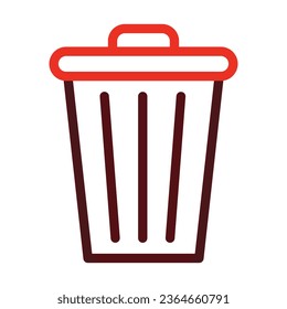 Recycle Bin Vector Thick Line Two Color Icons For Personal And Commercial Use.
