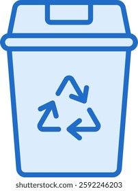 Recycle Bin Vector for Waste Management. Trash sorting illustration, eco recycling icon, sustainability waste disposal concept. Solid line icon