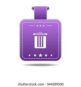 Recycle Bin Violet Vector Icon Design