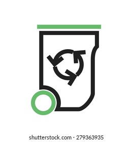 Recycle bin, waste bin, dustbin icon vector image. Can also be used for energy and technology. Suitable for web apps, mobile apps and print media.