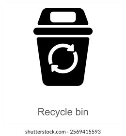 Recycle Bin and waste icon concept