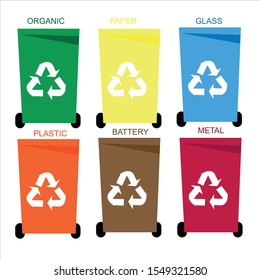 recycle bin, waste bin vector illustration