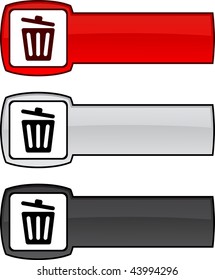 Recycle bin.   web button. Vector illustration.