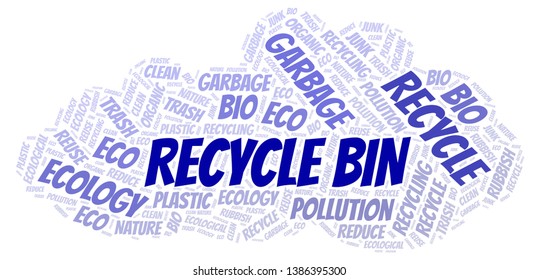 Recycle Bin word cloud. Wordcloud made with text only.