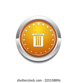 Recycle Bin Yellow Vector Icon Button