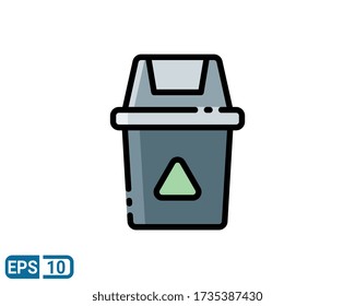 recycle bins icon in filled line style. vector illustration for graphic designer, website, UI isolated on white background. EPS 10