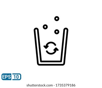 recycle bins icon in line style isolated on white background. EPS 10