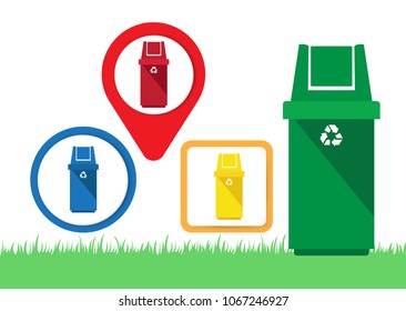 recycle bins icon, vector design