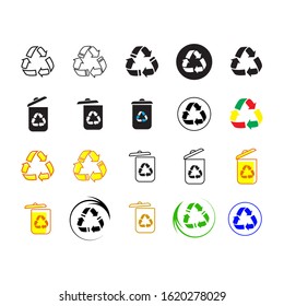 Recycle bins icon vector design on white background