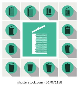 recycle bins icons set