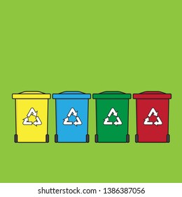 recycle bins with recycle symbol isolated on white background vector illustration 