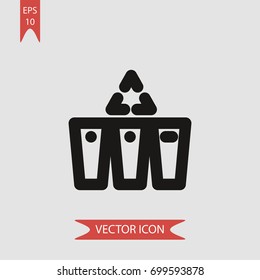 Recycle bins vector icon illustration symbol