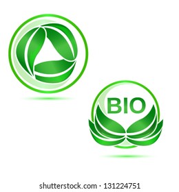 recycle and bio badge
