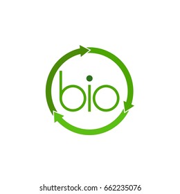 recycle with bio text logo