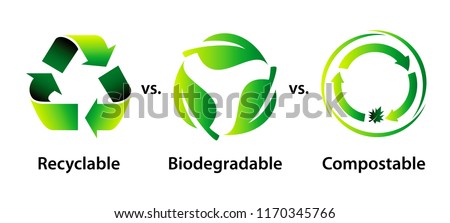 recycle, biodegradable, and compostable concept or reduce reuse recycle concept.  Stock foto © 