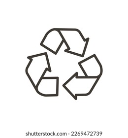 Recycle biodegradable vector thin line icon outline illustration. Eco sustainable design graphic element