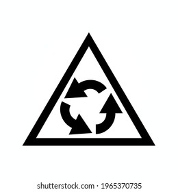 Recycle black icon in flat style isolated. Vector Symbol illustration.