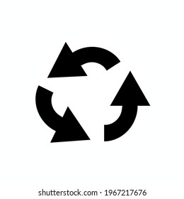 Recycle black icon in flat style isolated. Vector Symbol illustration.