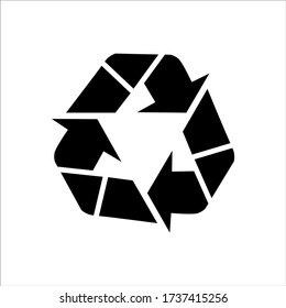 Recycle black icon vector. recycle sign isolated on white background.