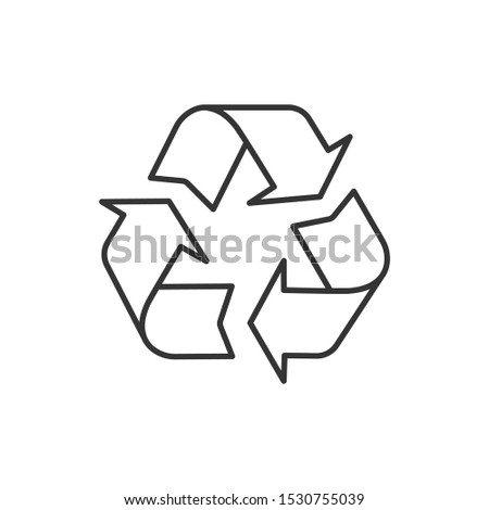 Recycle black line icon. Zero waste lifestyle. Eco friendly. Pollution prevention symbol. Enviroment protection. Template for web page, app, promo. UI/UX/GUI design element.
