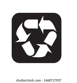recycle black white web button icon vector eps10