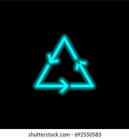 Recycle blue glowing neon ui ux icon. Glowing sign logo vector