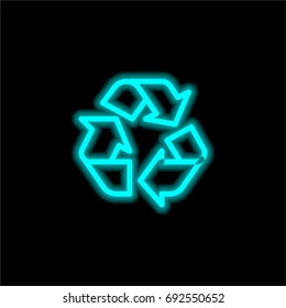 Recycle blue glowing neon ui ux icon. Glowing sign logo vector
