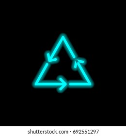 Recycle blue glowing neon ui ux icon. Glowing sign logo vector