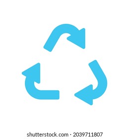 Recycle blue icon for apps and web sites