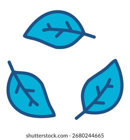 Reciclar en diseño plano monocromo azul, Ilustración vectorial