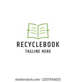 Recycle book minimalist logo icon design template  flat vector