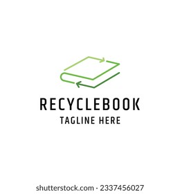 Recycle book minimalist logo icon design template  flat vector