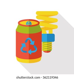 recycle bottle to bulb flat icon