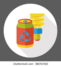 recycle bottle to bulb flat icon