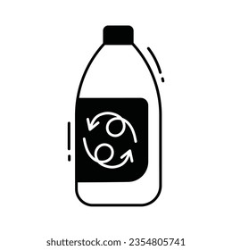 Reciclar el doodle del frasco Icono Icono Ilustración Diseño. Símbolo ecológico sobre el fondo blanco Archivo EPS 10