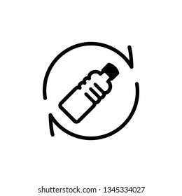 recycle bottle, flat simple icon