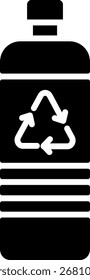 Recycle Bottle Glyph Vector Icon