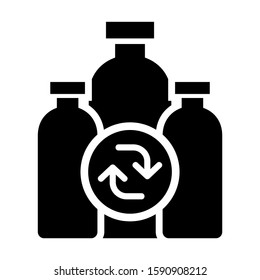 recycle bottle icon isolated sign symbol vector illustration - high quality black style vector icons
