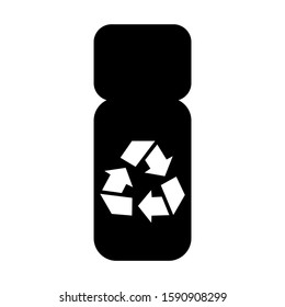 recycle bottle icon isolated sign symbol vector illustration - high quality black style vector icons
