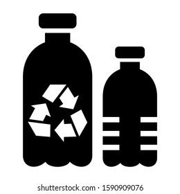 recycle bottle icon isolated sign symbol vector illustration - high quality black style vector icons
