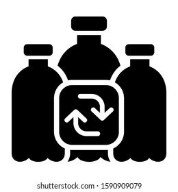 recycle bottle icon isolated sign symbol vector illustration - high quality black style vector icons
