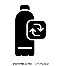 recycle bottle icon isolated sign symbol vector illustration - high quality black style vector icons
