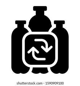 recycle bottle icon isolated sign symbol vector illustration - high quality black style vector icons
